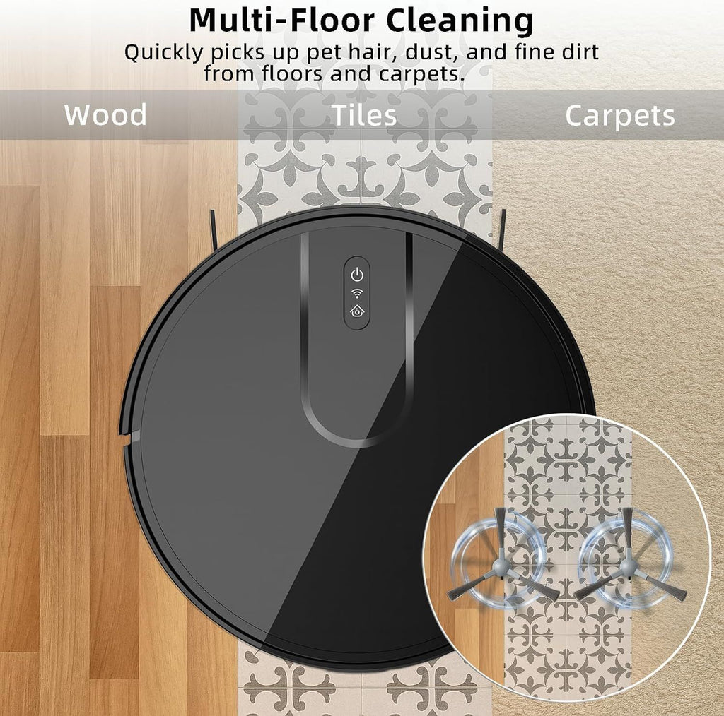 Accessories Kit or ROPVACNIC S1, or Tipdiy G90, or betboyles V75S, or VIPSUN Z1, or PrettyCare C2 Robot Vacuum Replacement Parts, 6 Side Brush, 3 HEPA ilter, 3 Mop Pad