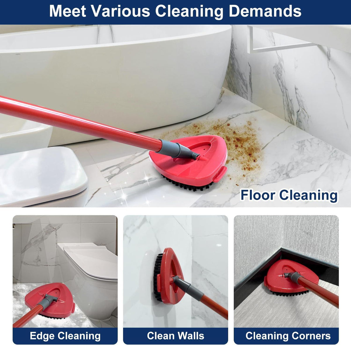 Scrub Brush Mop Replace Head or O cedar EasyWring 1-Tank Spin Mop System Ocedar Mop Scrub Brush Head Hard Bristle Scrub Brush loor Clean to Bathroom, Kitchen, Tub and Tile, NOT it RinseClean 2-Tank