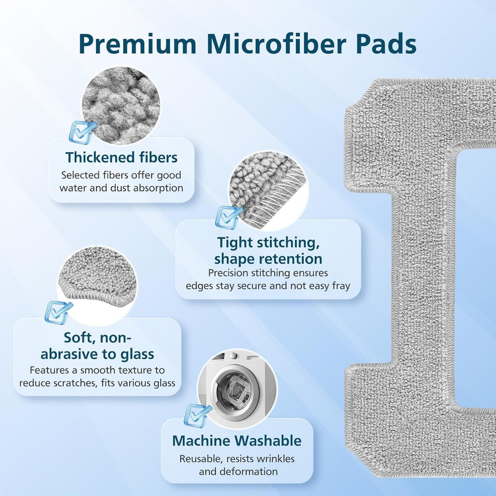 16 Pack Cleaning Rags or ECOVACS Winbot W2 PRO Omni / W2 PRO, W1 Pro / W2 / W1 / W2 Omni Window Cleaning Robot, Washable Microiber Mop Pad Window Cleaning Replacement Accessories Mop Cloth