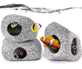3 Pieces Rock Aquarium Decorations, Stackable Cave Aquarium Decor, Betta Fish Tank Accessories Hideout Hidden Stones Ornaments, Fish Rock House Hideaway Tunnel Fish Cave for Aquarium Shrimp Cichlid