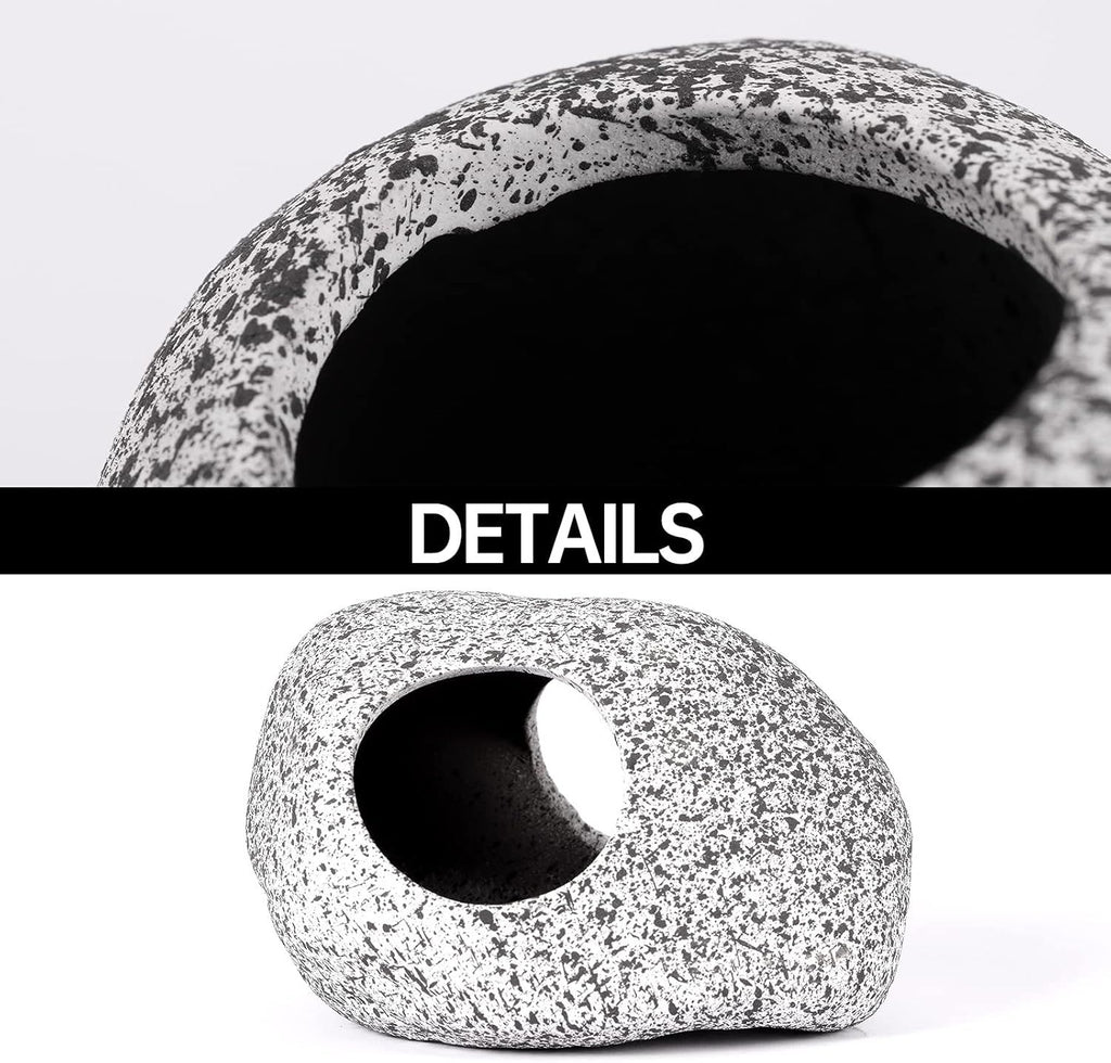 3 Pieces Rock Aquarium Decorations, Stackable Cave Aquarium Decor, Betta Fish Tank Accessories Hideout Hidden Stones Ornaments, Fish Rock House Hideaway Tunnel Fish Cave for Aquarium Shrimp Cichlid