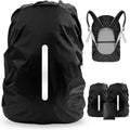 2 Pack Waterproof Rain Cover for Backpack, Reflective Rainproof Protector for Anti-Dust and Anti-Theft,M Size (for 30L-40L Backpack), 2 Pcs Black