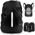 2 Pack Waterproof Rain Cover for Backpack, Reflective Rainproof Protector for Anti-Dust and Anti-Theft,M Size (for 30L-40L Backpack), 2 Pcs Black