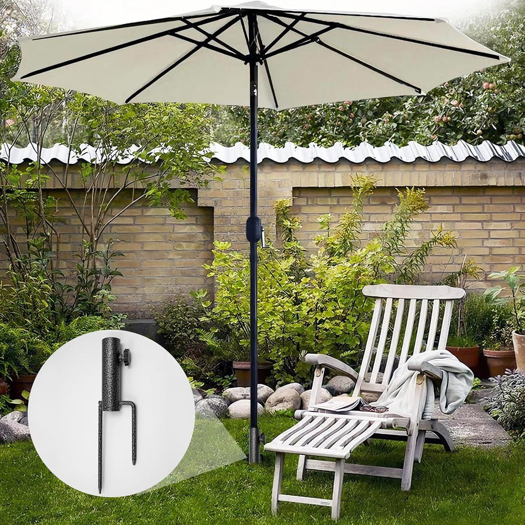 Patio Umbrella Steel Anchor Sand Anchor Beach Umbrella Anchor Grass Auger Spike Patio Sunshade Support Beach Umbrella Steel Stand Base