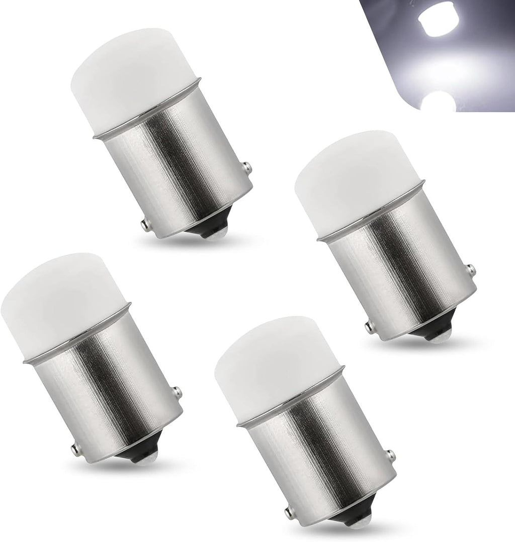 4 PCS Car 1156 LED Turn Signal Lights, BA15S 1141 3156 P21W 3014-9SMD Single-contact Bulb, High-brightness Anti-vibration Bulb, Plug and Play Replacement for Car RV Camper (White)