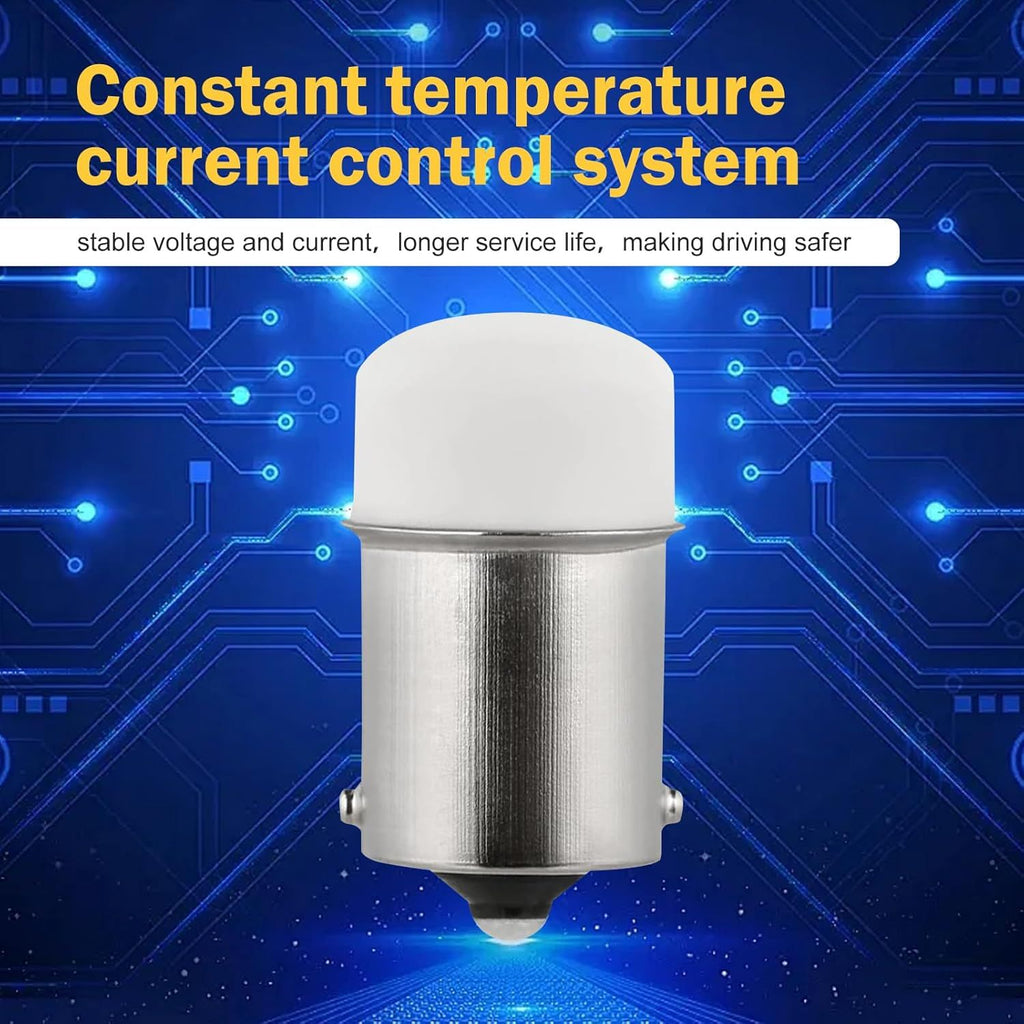 4 PCS Car 1156 LED Turn Signal Lights, BA15S 1141 3156 P21W 3014-9SMD Single-contact Bulb, High-brightness Anti-vibration Bulb, Plug and Play Replacement for Car RV Camper (White)