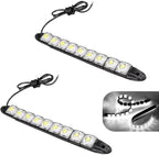 2 PCS LED Car Daytime Running Strip Lights, Super Bright Bendable DRL Strip Kit, IP67 Waterproof High Power Fog Lamp, Exterior Lighting Accessory for Most Trucks SUVs Cars (White)