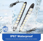 2 PCS LED Car Daytime Running Strip Lights, Super Bright Bendable DRL Strip Kit, IP67 Waterproof High Power Fog Lamp, Exterior Lighting Accessory for Most Trucks SUVs Cars (White)
