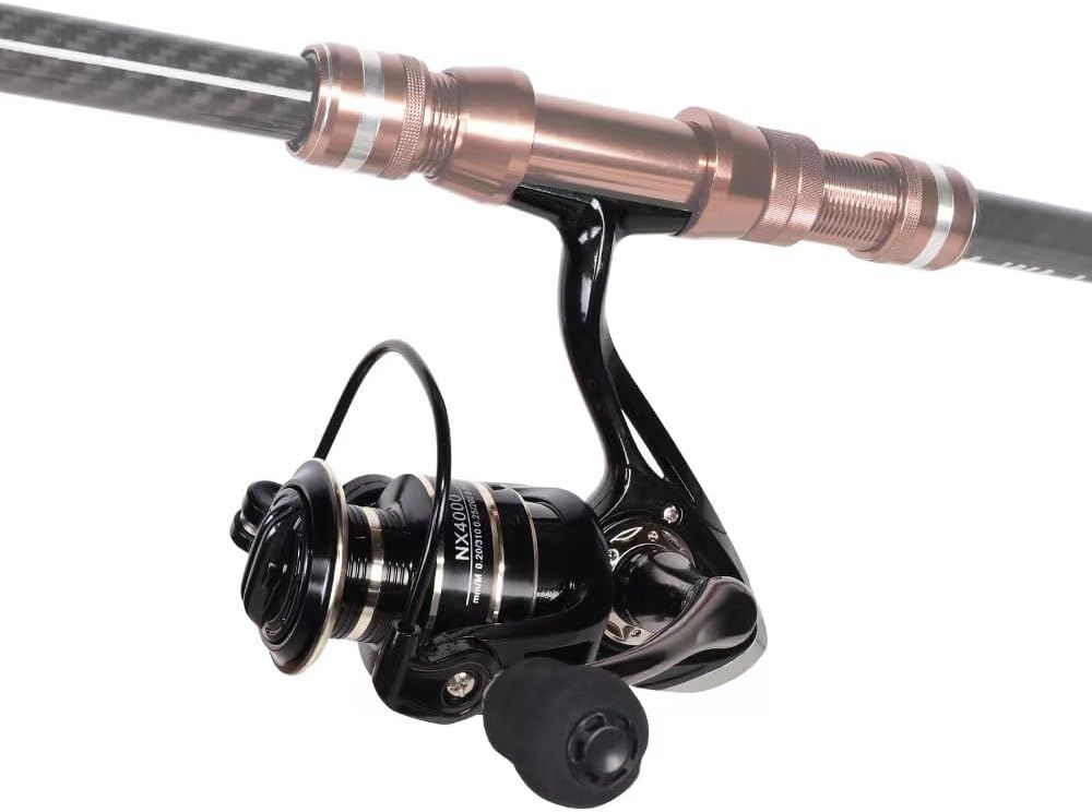 All Metal Spinning Fishing Reel - Ultra Smooth 5.2:1 Gear Ratio Saltwater Freshwater - Corrosion Resistant CNC Machined Fish Reel for Surfcasting Kayak - 3000 Size Black