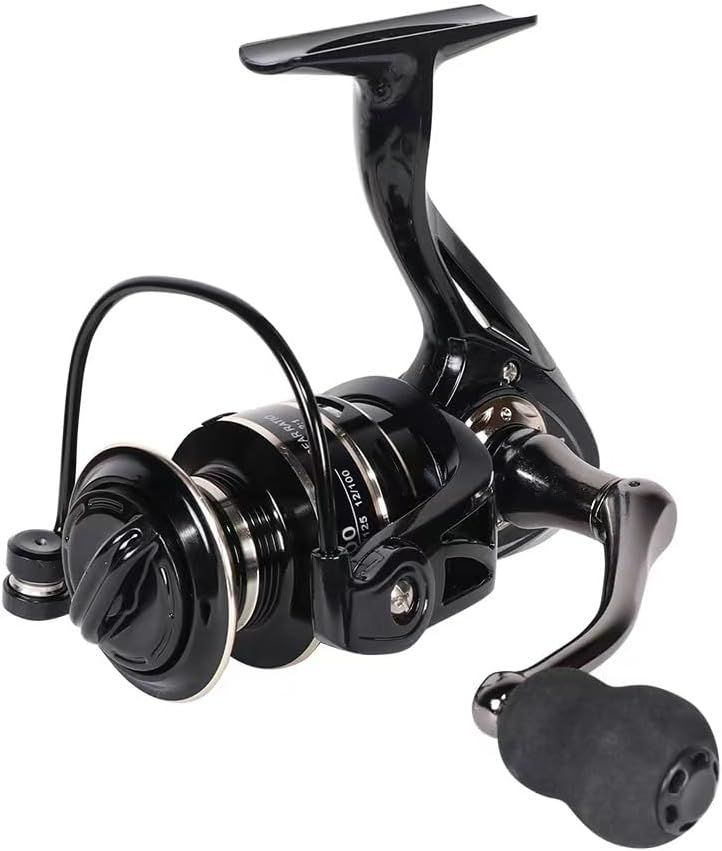 All Metal Spinning Fishing Reel - Ultra Smooth 4.7:1 Gear Ratio Saltwater Freshwater - Corrosion Resistant CNC Machined Fish Reel for Surfcasting Kayak - 7000 Size Black