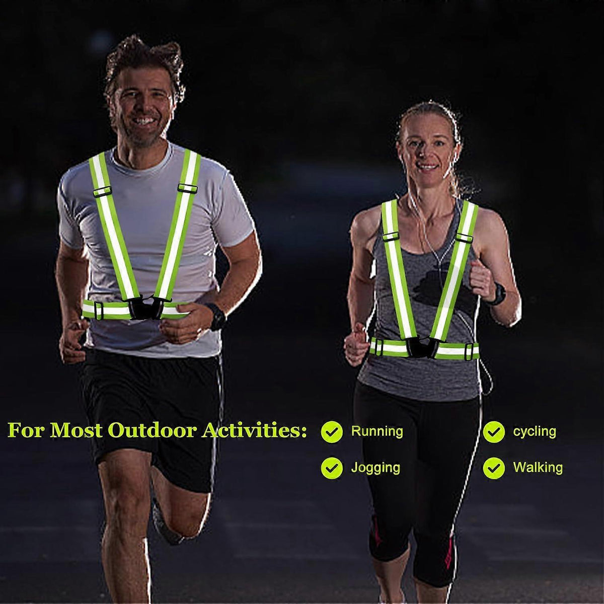 10 Pack Reflective Vests, Adjustable High Visibility security Gear for Men, Women & Babies