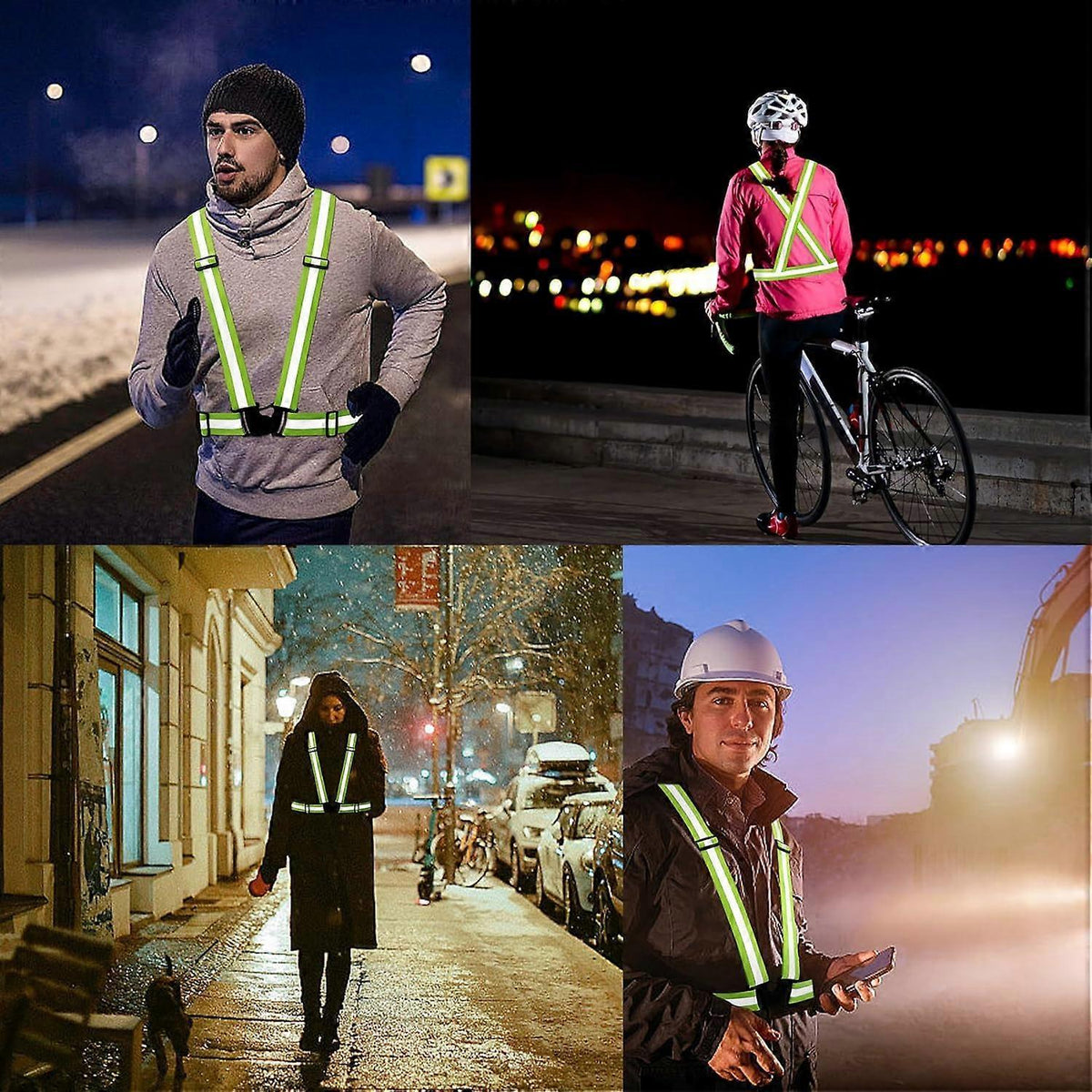 10 Pack Reflective Vests, Adjustable High Visibility security Gear for Men, Women & Babies
