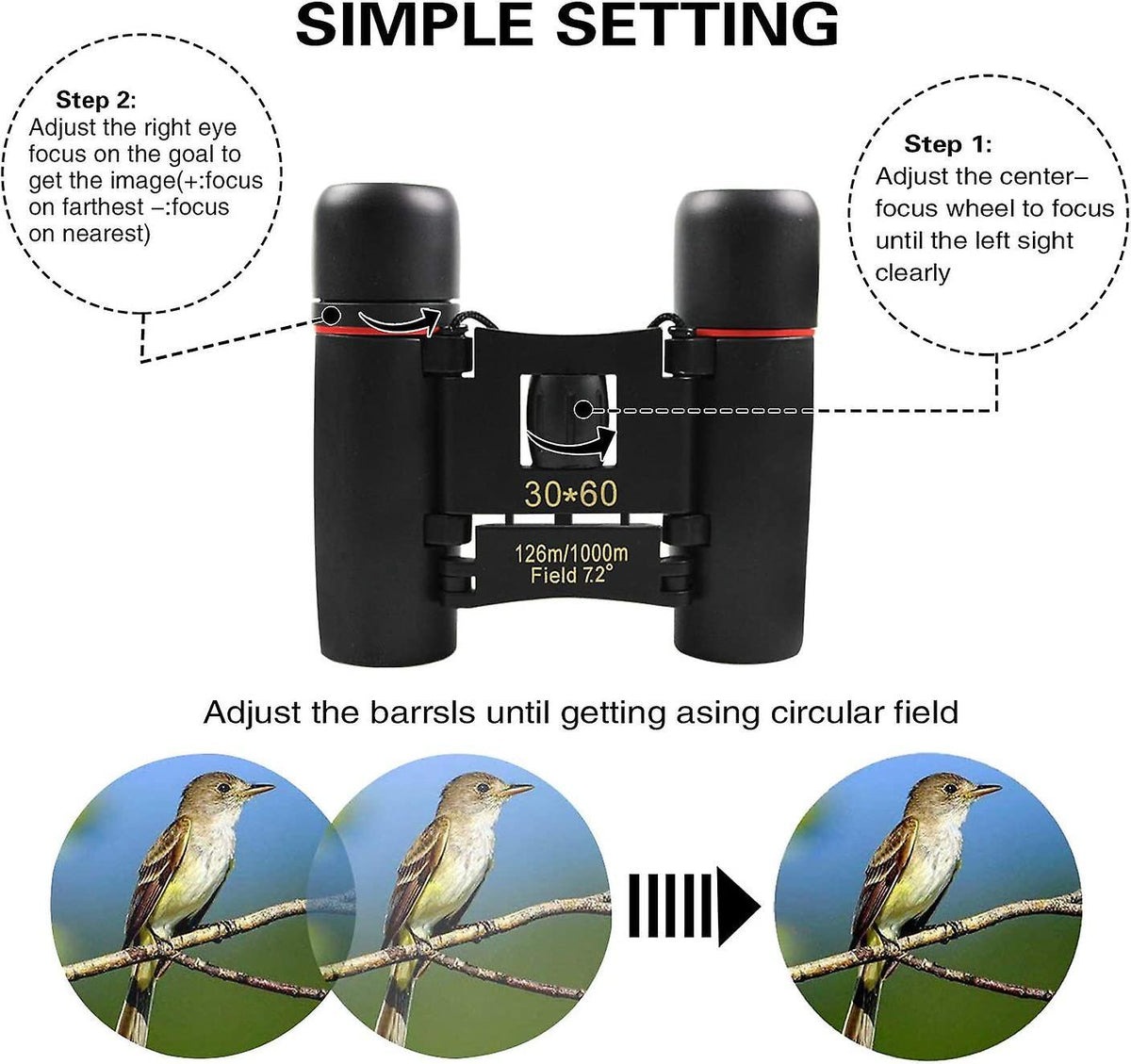 Compact Foldable Telescope for Babies Lightweight Binoculars for Travel