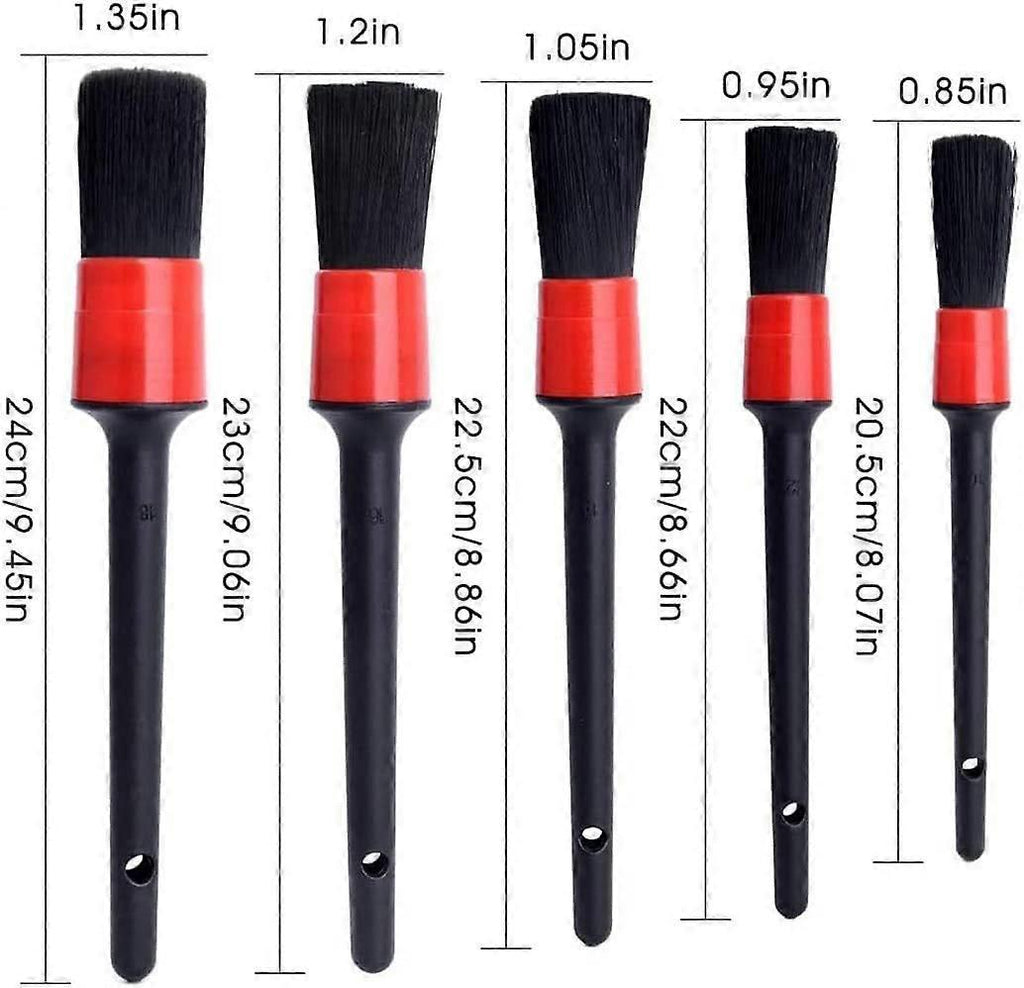 5pcs Car Detailing Cleaning Brush Set for Interior & Exterior