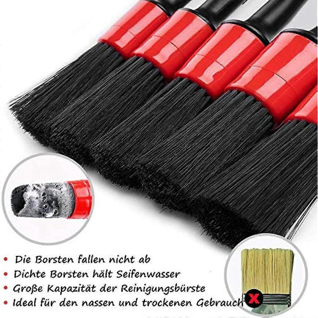 5pcs Car Detailing Cleaning Brush Set for Interior & Exterior