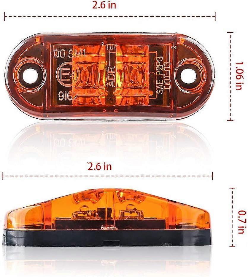 LED Side Marker Lights 10PCS, 12V Waterproof Car Truck Warning Tail Lamps