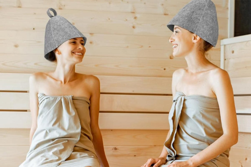2-Pack Felt Sauna Hats - Quick Dry Bath Caps for Spa & Swimming (23x25cm)