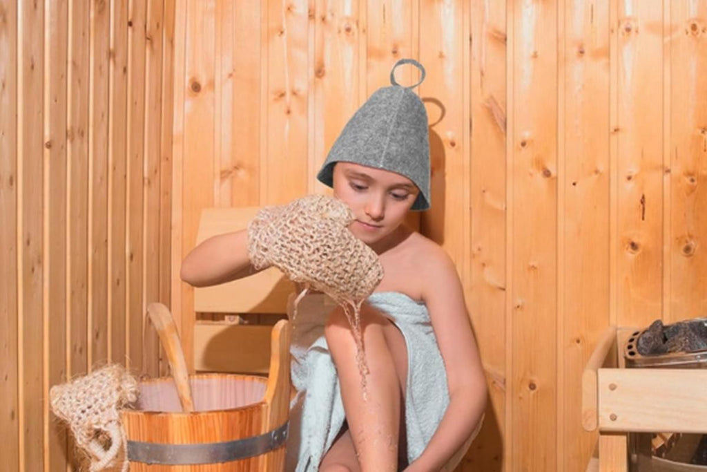 2-Pack Felt Sauna Hats - Quick Dry Bath Caps for Spa & Swimming (23x25cm)