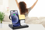 6 in 1 Charging Station with Alarm Clock Wireless Charger with Night Light for Smartphone/Watch/Earbuds Fast Charging Station