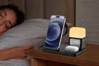 6 in 1 Charging Station with Alarm Clock Wireless Charger with Night Light for Smartphone/Watch/Earbuds Fast Charging Station