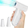2-in-1 Electric Air Duster 130000 RPM Mini Blower with LED Light for Camping Home Car White