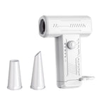 2-in-1 Electric Air Duster 130000 RPM Mini Blower with LED Light for Camping Home Car White
