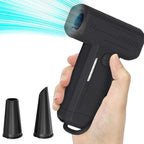 2-in-1 Electric Air Duster 130000 RPM Mini Blower with LED Light for Camping Home Car White