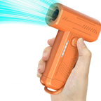2-in-1 Electric Air Duster 130000 RPM Mini Blower with LED Light for Camping Home Car Orange