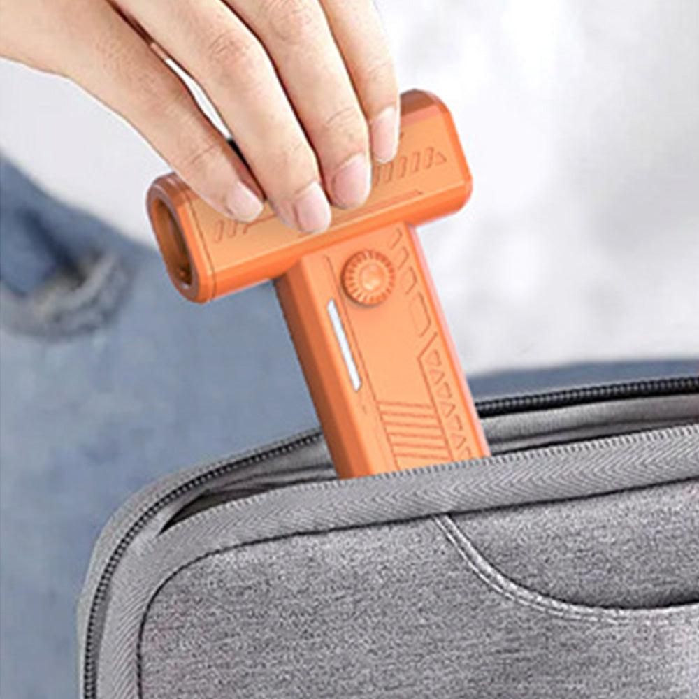 2-in-1 Electric Air Duster 130000 RPM Mini Blower with LED Light for Camping Home Car Orange