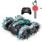 2.4Ghz Remote Control Gesture Sensor Toy Car Boat Truck 4WD Waterproof RC Amphibious Vehicle-Blue