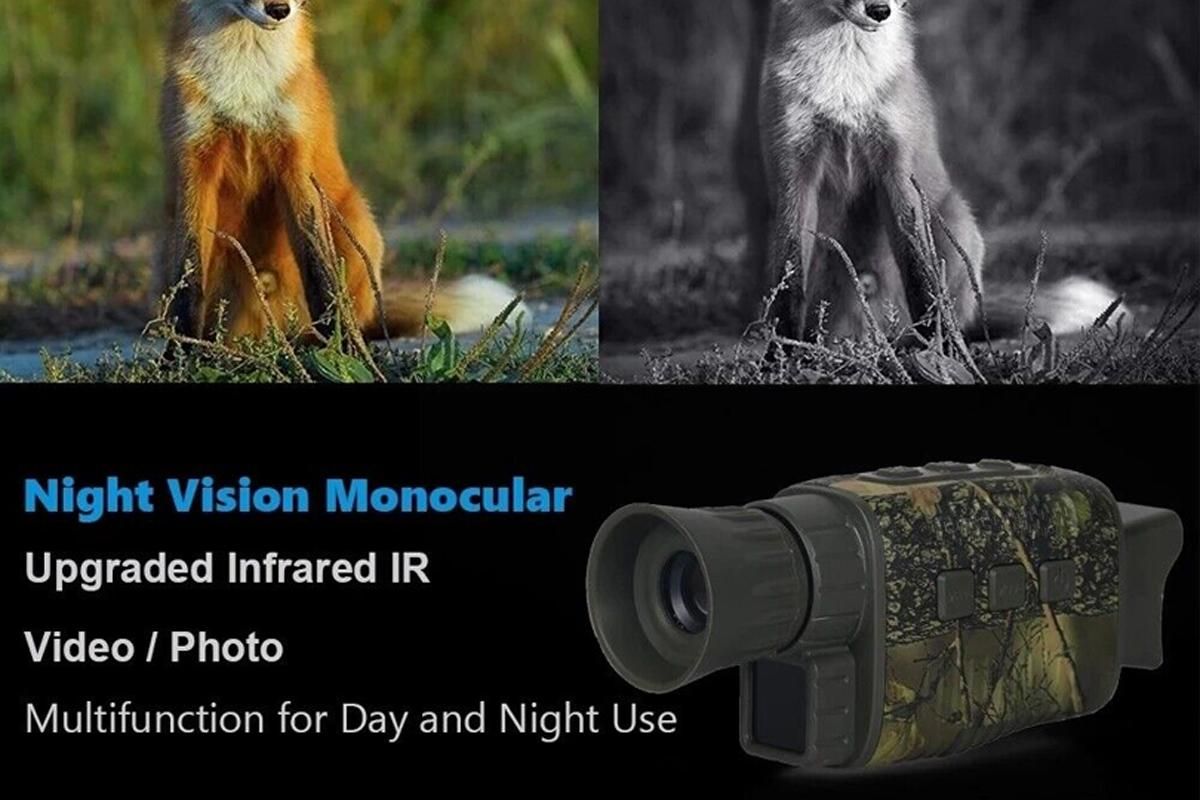 Night Vision Monocular Binoculars 4K IR Digital Telescope for Adult Hunting Camping-Multicolor