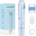 2-in-1 Electric Women's Shaver for Private Care, Bikini Trimmer, Painless & Wet/Dry, Rechargeable - Blue