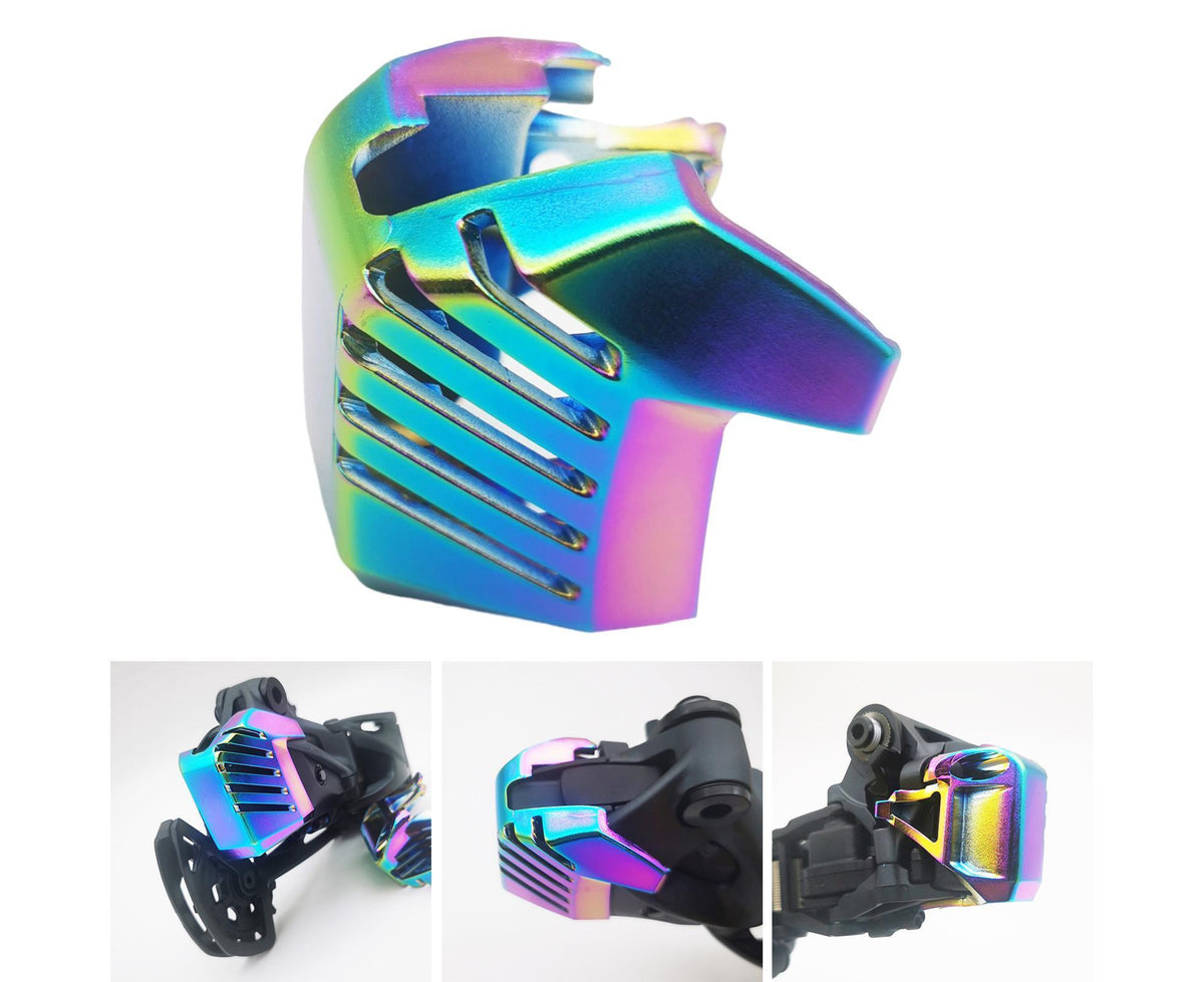 Bicycle Battery Cover Lightweight Design Easy Installation Hollow Out Protect Battery Anti-break Electroplated Battery Protector for GX EAGLE - Multicolor