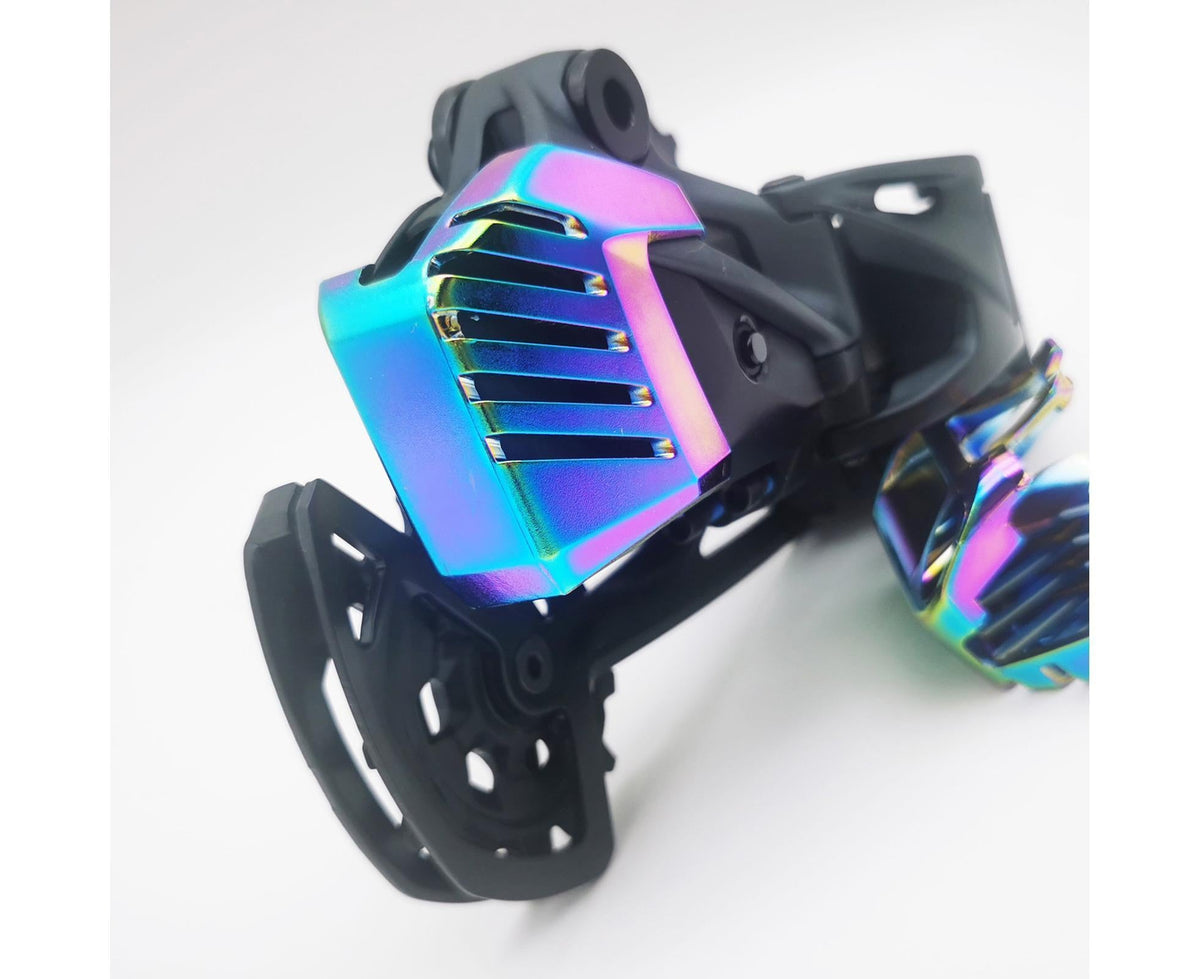 Bicycle Battery Cover Lightweight Design Easy Installation Hollow Out Protect Battery Anti-break Electroplated Battery Protector for GX EAGLE - Multicolor