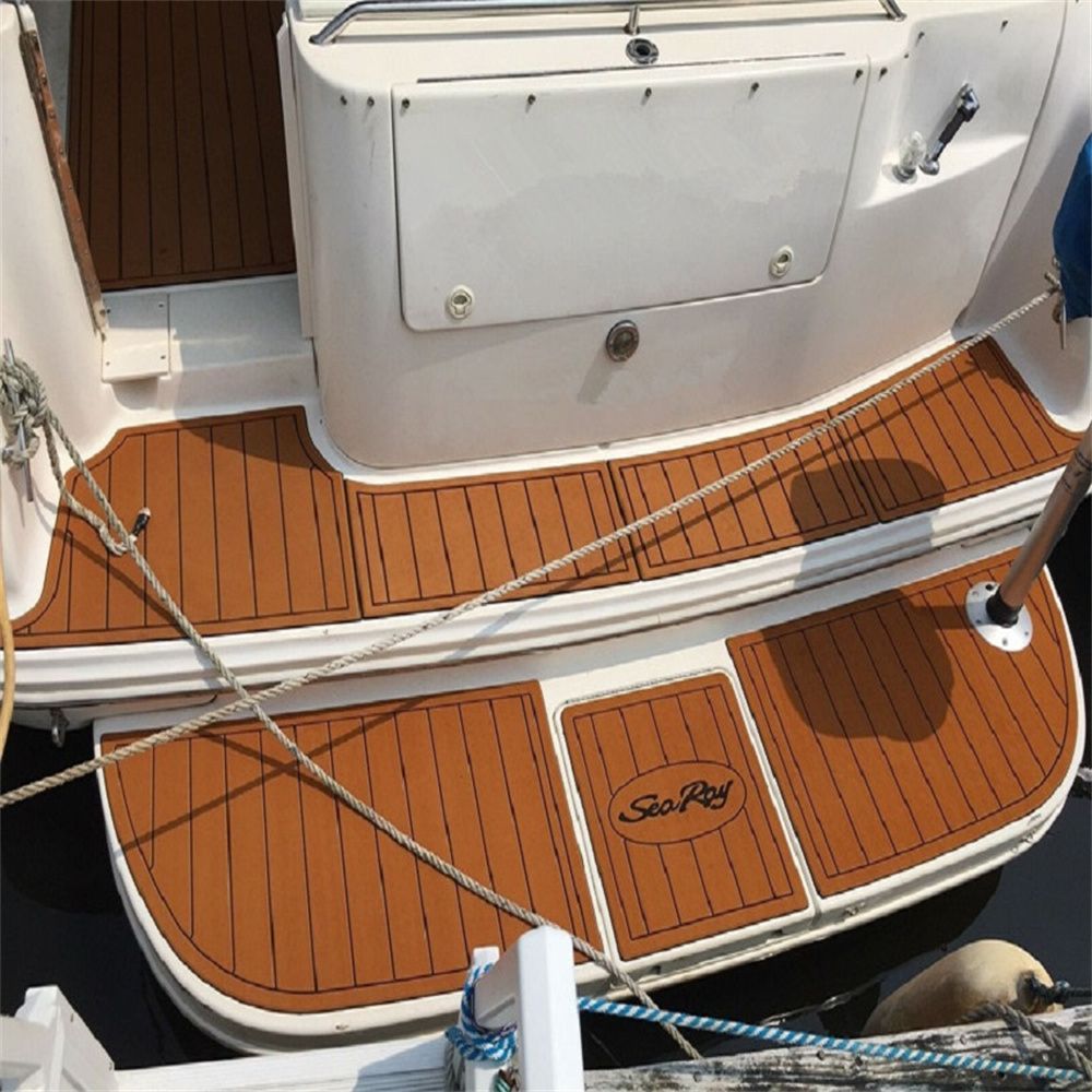 1995-1999 Sea Ray Sundancer 330 Swim Platform Cockpit Pad Boat EVA Foam Faux Teak Floor SeaDek MarineMat Gatorstep Style Self Adhesive