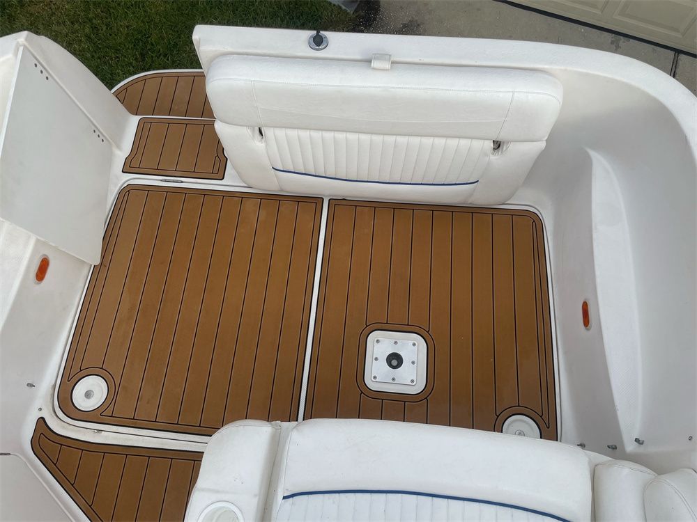 2002 Bayliner 2455 Swim Platform Cockpit Boat EVA Foam Faux Teak Deck Floor Pad Mat SeaDek MarineMat Gatorstep Style Self Adhesive