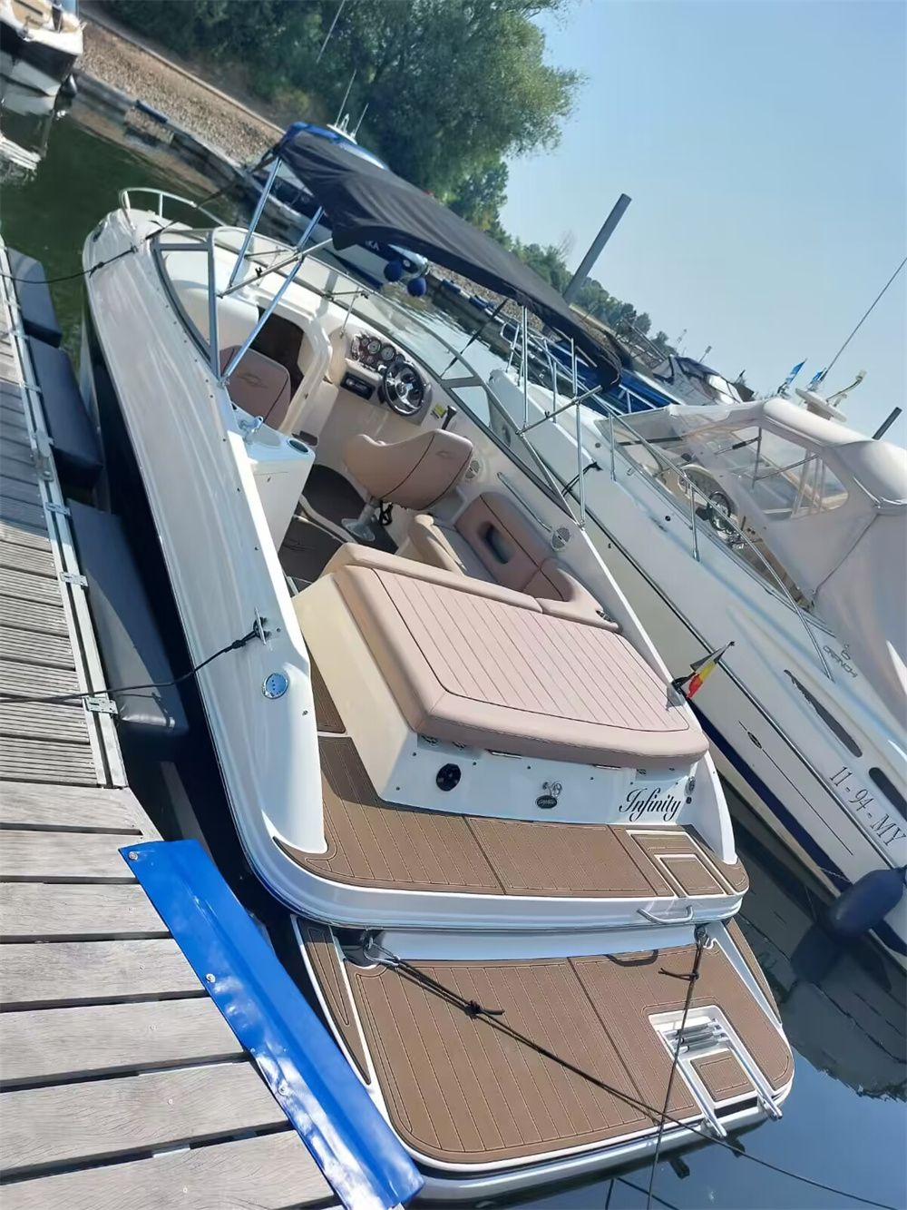 2004 Rinker 232 Swim Platform Cockpit Pad Boat EVA Foam Faux Teak Deck Floor Mat SeaDek MarineMat Gatorstep Style Self Adhesive