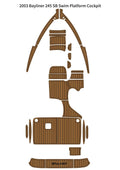 2003 Bayliner 245 SB Swim Platform Cockpit Boat EVA Foam Teak Deck Floor Pad Mat SeaDek MarineMat Gatorstep Style Self Adhesive