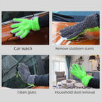 Double-Sided Chenille Car Wash Glove, Paint-Safe Coral Fleece Car Cleaning Glove, Five-Finger Design, Absorbs Water and Removes Dirt Easily, Car Cleaning Tool, Home and Car Cleaning Tool - Orange