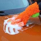 Double-Sided Chenille Car Wash Gloves, Paint-Safe Coral Fleece Car Cleaning Gloves, Five-Finger Design, Absorbs Water and Removes Dirt Easily, Car Cleaning Tools, Home and Car Cleaning Tools - Purple