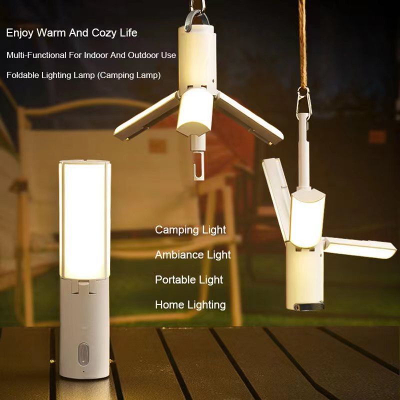 3600mAh-Multifunctional Foldable Camping Light, Rechargeable Tent Lantern, Portable Outdoor Emergency Light