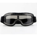 Vintage Harley Motorcycle Riding Goggles, Windproof Eyewear for Electric Bikes & Off-Road—Black Frame, Gray Lenses