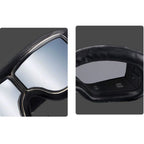 Vintage Harley Motorcycle Riding Goggles, Windproof Eyewear for Electric Bikes & Off-Road—Black Frame, Gray Lenses