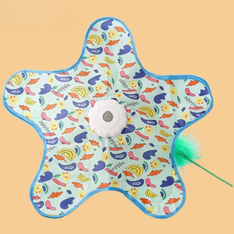 Electric Cat Hunting Cover Toy, Pentagonal Automatic Cat Play Mat, Feather Cat Wand Pet Toy—Little Duck Design