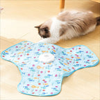 Triangular Electric Cat Hunting Cover Toy, Automatic Feather Cat Play Mat, Hide-and-Seek Cat Toy—Little Fish Design