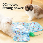 Triangular Electric Cat Hunting Cover Toy, Automatic Feather Cat Play Mat, Hide-and-Seek Cat Toy—Little Fish Design