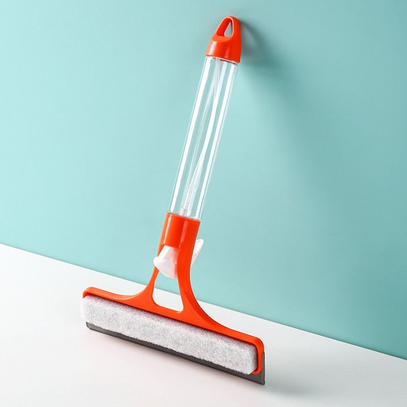 3-in-1 Spray Squeegee, Household Cleaner with Built-in Spray Bottle, Silicone Water Wiper—Orange