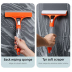 3-in-1 Spray Squeegee, Household Cleaner with Built-in Spray Bottle, Silicone Water Wiper—Orange