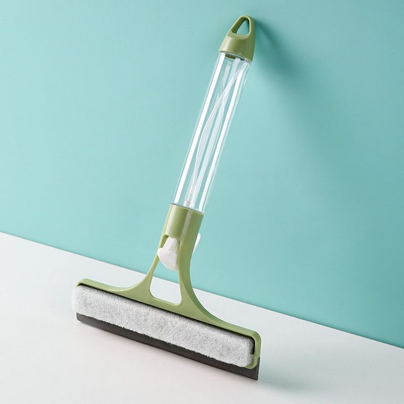3-in-1 Spray Squeegee, Household Cleaner with Built-in Spray Bottle, Silicone Water Wiper—Light Green