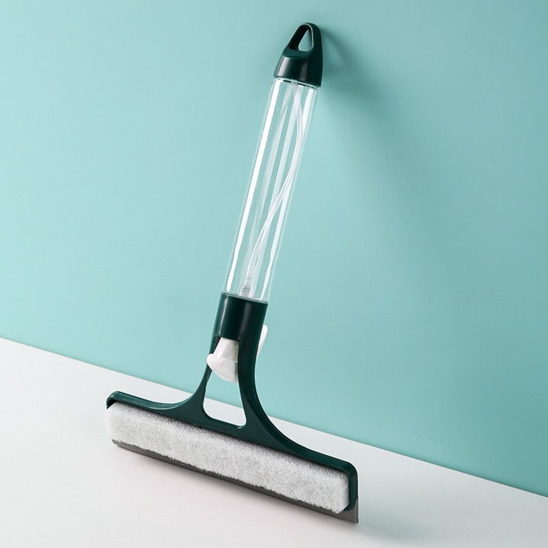 3-in-1 Spray Squeegee, Household Cleaner with Built-in Spray Bottle, Silicone Water Wiper—Dark Green